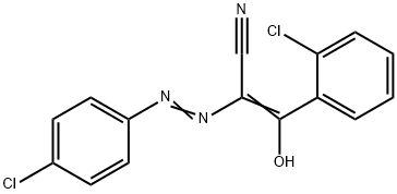 3-(2-chlorophenyl)-2-[(4-chlorophenyl)diazenyl]-3-hydroxyacrylonitrile 结构式