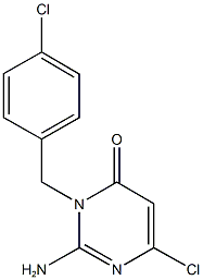 2-amino-6-chloro-3-(4-chlorobenzyl)-4(3H)-pyrimidinone 结构式