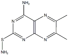 2-(aminosulfanyl)-6,7-dimethyl-4-pteridinamine 结构式