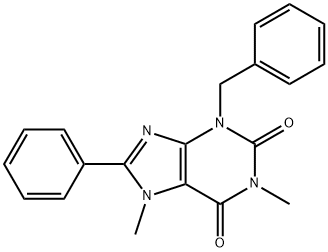 3-benzyl-1,7-dimethyl-8-phenyl-3,7-dihydro-1H-purine-2,6-dione 结构式