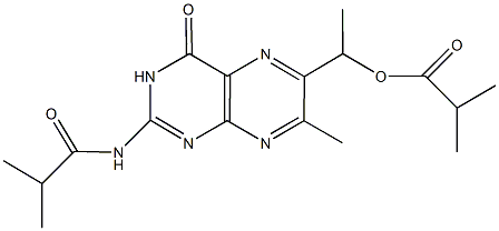 1-[2-(isobutyrylamino)-7-methyl-4-oxo-3,4-dihydro-6-pteridinyl]ethyl 2-methylpropanoate 结构式