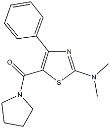 N,N-dimethyl-4-phenyl-5-(1-pyrrolidinylcarbonyl)-1,3-thiazol-2-amine 结构式