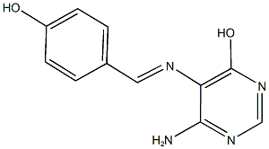 6-amino-5-[(4-hydroxybenzylidene)amino]-4-pyrimidinol 结构式