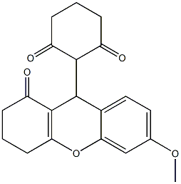 2-(6-methoxy-1-oxo-2,3,4,9-tetrahydro-1H-xanthen-9-yl)-1,3-cyclohexanedione 结构式