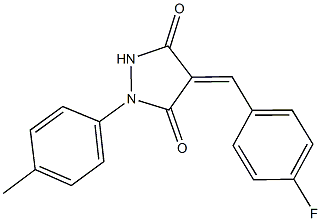 4-(4-fluorobenzylidene)-1-(4-methylphenyl)-3,5-pyrazolidinedione 结构式