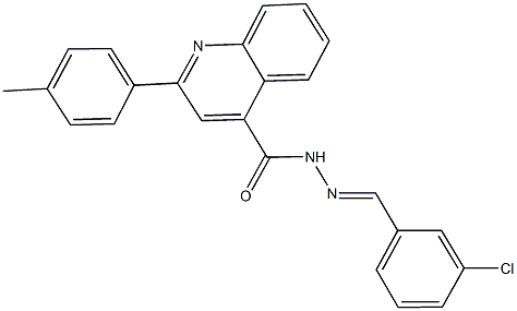 N'-(3-chlorobenzylidene)-2-(4-methylphenyl)-4-quinolinecarbohydrazide 结构式