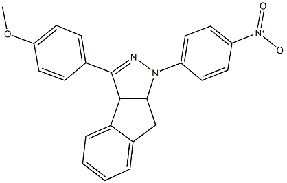 1-{4-nitrophenyl}-3-(4-methoxyphenyl)-1,3a,8,8a-tetrahydroindeno[2,1-c]pyrazole 结构式