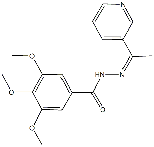 3,4,5-trimethoxy-N'-[1-(3-pyridinyl)ethylidene]benzohydrazide 结构式