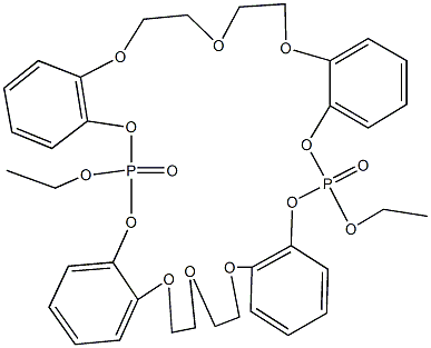 6,24-diethoxy-13,14,16,17,31,32,34,35-octahydrotetrabenzo[d,m,r,a_1_][1,3,6,9,12,15,17,20,23,26,2,16]decaoxadiphosphacyclooctacosine 6,24-dioxide 结构式