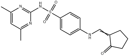 N-(4,6-dimethyl-2-pyrimidinyl)-4-{[(2-oxocyclopentylidene)methyl]amino}benzenesulfonamide 结构式