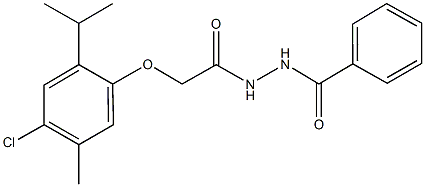 N'-benzoyl-2-(4-chloro-2-isopropyl-5-methylphenoxy)acetohydrazide 结构式