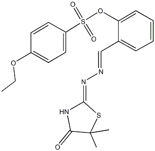 2-[2-(5,5-dimethyl-4-oxo-1,3-thiazolidin-2-ylidene)carbohydrazonoyl]phenyl 4-ethoxybenzenesulfonate 结构式