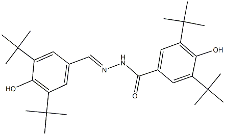 3,5-ditert-butyl-N'-(3,5-ditert-butyl-4-hydroxybenzylidene)-4-hydroxybenzohydrazide 结构式