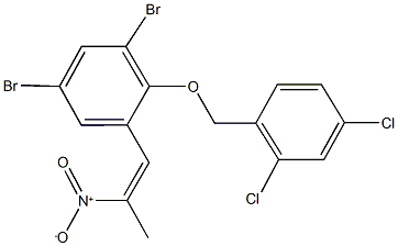 1,5-dibromo-2-[(2,4-dichlorobenzyl)oxy]-3-(2-nitro-1-propenyl)benzene 结构式