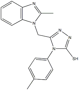 5-[(2-methyl-1H-benzimidazol-1-yl)methyl]-4-(4-methylphenyl)-4H-1,2,4-triazol-3-yl hydrosulfide 结构式