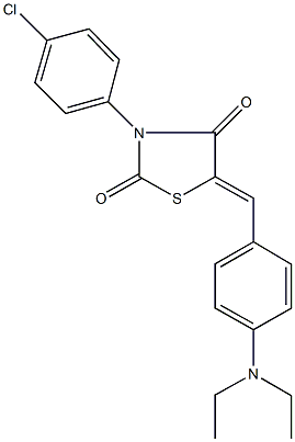 3-(4-chlorophenyl)-5-[4-(diethylamino)benzylidene]-1,3-thiazolidine-2,4-dione 结构式