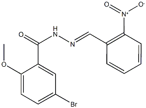 5-bromo-N'-{2-nitrobenzylidene}-2-methoxybenzohydrazide 结构式