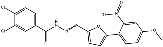 3,4-dichloro-N'-[(5-{2-nitro-4-methoxyphenyl}-2-furyl)methylene]benzohydrazide 结构式