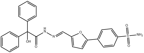 4-(5-{2-[hydroxy(diphenyl)acetyl]carbohydrazonoyl}-2-furyl)benzenesulfonamide 结构式