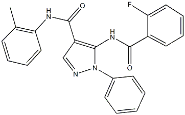 5-[(2-fluorobenzoyl)amino]-N-(2-methylphenyl)-1-phenyl-1H-pyrazole-4-carboxamide 结构式