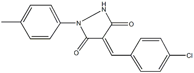 4-(4-chlorobenzylidene)-1-(4-methylphenyl)-3,5-pyrazolidinedione 结构式