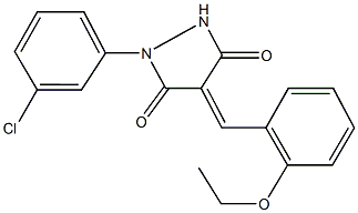 1-(3-chlorophenyl)-4-(2-ethoxybenzylidene)-3,5-pyrazolidinedione 结构式