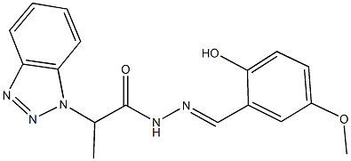 2-(1H-1,2,3-benzotriazol-1-yl)-N'-(2-hydroxy-5-methoxybenzylidene)propanohydrazide 结构式
