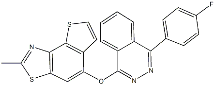 5-{[4-(4-fluorophenyl)-1-phthalazinyl]oxy}-2-methylthieno[2,3-e][1,3]benzothiazole 结构式