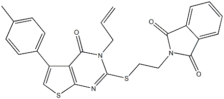 2-(2-{[3-allyl-5-(4-methylphenyl)-4-oxo-3,4-dihydrothieno[2,3-d]pyrimidin-2-yl]sulfanyl}ethyl)-1H-isoindole-1,3(2H)-dione 结构式