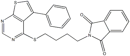 2-{4-[(5-phenylthieno[2,3-d]pyrimidin-4-yl)sulfanyl]butyl}-1H-isoindole-1,3(2H)-dione 结构式