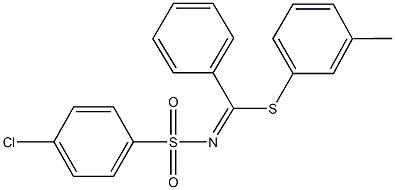 4-chloro-N-[[(3-methylphenyl)sulfanyl](phenyl)methylene]benzenesulfonamide 结构式