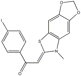 1-(4-iodophenyl)-2-(7-methyl[1,3]dioxolo[4,5-f][1,3]benzothiazol-6(7H)-ylidene)ethanone 结构式