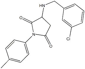 3-[(3-chlorobenzyl)amino]-1-(4-methylphenyl)-2,5-pyrrolidinedione 结构式