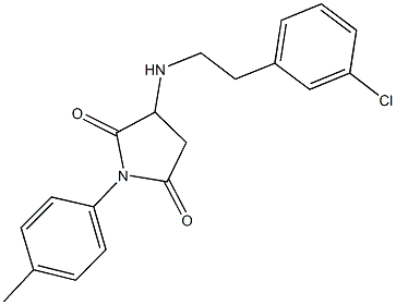 3-{[2-(3-chlorophenyl)ethyl]amino}-1-(4-methylphenyl)-2,5-pyrrolidinedione 结构式