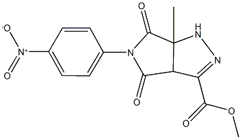 methyl 5-{4-nitrophenyl}-6a-methyl-4,6-dioxo-1,3a,4,5,6,6a-hexahydropyrrolo[3,4-c]pyrazole-3-carboxylate 结构式