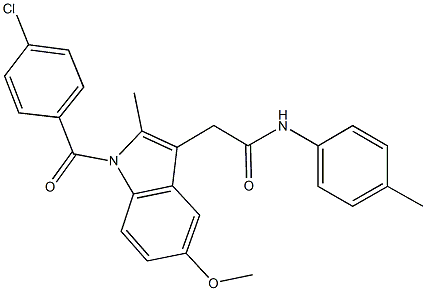 2-[1-(4-chlorobenzoyl)-5-methoxy-2-methyl-1H-indol-3-yl]-N-(4-methylphenyl)acetamide 结构式