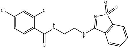 2,4-dichloro-N-{2-[(1,1-dioxido-1,2-benzisothiazol-3-yl)amino]ethyl}benzamide 结构式