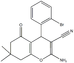 2-amino-4-(2-bromophenyl)-7,7-dimethyl-5-oxo-5,6,7,8-tetrahydro-4H-chromene-3-carbonitrile 结构式