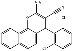 2-amino-4-(2,6-dichlorophenyl)-4H-benzo[h]chromene-3-carbonitrile 结构式