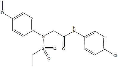 N-(4-chlorophenyl)-2-[(ethylsulfonyl)-4-methoxyanilino]acetamide 结构式