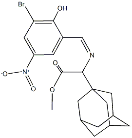 methyl 1-adamantyl({3-bromo-2-hydroxy-5-nitrobenzylidene}amino)acetate 结构式