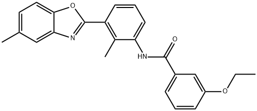 3-ethoxy-N-[2-methyl-3-(5-methyl-1,3-benzoxazol-2-yl)phenyl]benzamide 结构式