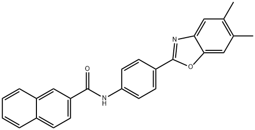 N-[4-(5,6-dimethyl-1,3-benzoxazol-2-yl)phenyl]-2-naphthamide 结构式