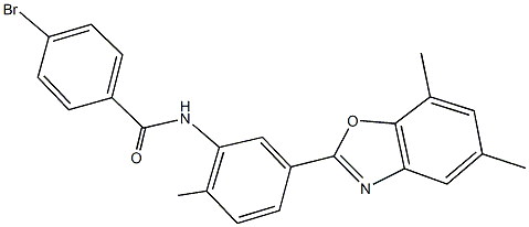 4-bromo-N-[5-(5,7-dimethyl-1,3-benzoxazol-2-yl)-2-methylphenyl]benzamide 结构式