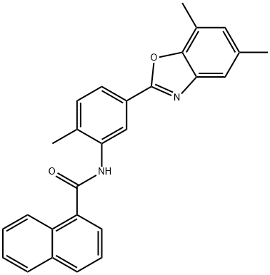 N-[5-(5,7-dimethyl-1,3-benzoxazol-2-yl)-2-methylphenyl]-1-naphthamide 结构式