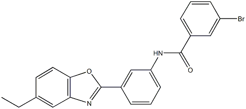 3-bromo-N-[3-(5-ethyl-1,3-benzoxazol-2-yl)phenyl]benzamide 结构式