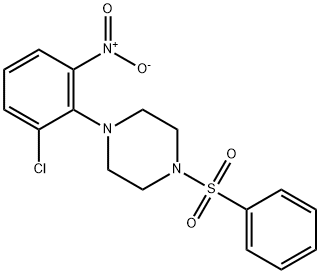1-{2-chloro-6-nitrophenyl}-4-(phenylsulfonyl)piperazine 结构式
