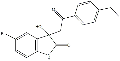 5-bromo-3-[2-(4-ethylphenyl)-2-oxoethyl]-3-hydroxy-1,3-dihydro-2H-indol-2-one 结构式