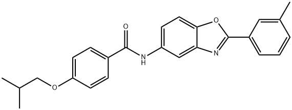 4-isobutoxy-N-[2-(3-methylphenyl)-1,3-benzoxazol-5-yl]benzamide 结构式