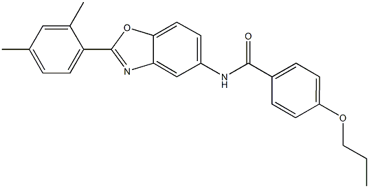 N-[2-(2,4-dimethylphenyl)-1,3-benzoxazol-5-yl]-4-propoxybenzamide 结构式